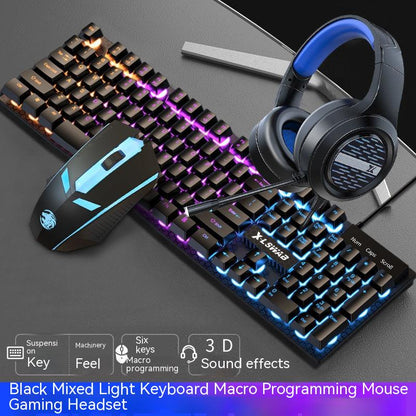 Retro Round Wired Keyboard and Mouse Set