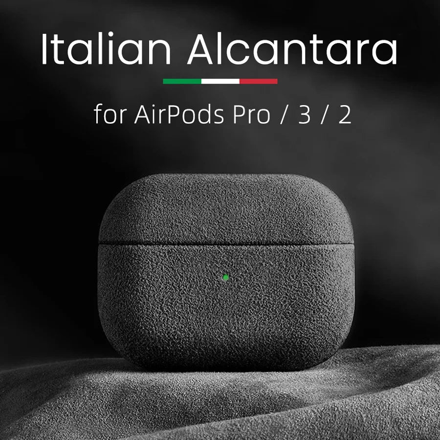 ALCANTARA Luxury Artificial Leather Case for AirPods Pro 2, Compatible with AirPods 1, 2, and 3 Wireless Bluetooth Headsets