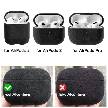 ALCANTARA Luxury Artificial Leather Case for AirPods Pro 2, Compatible with AirPods 1, 2, and 3 Wireless Bluetooth Headsets